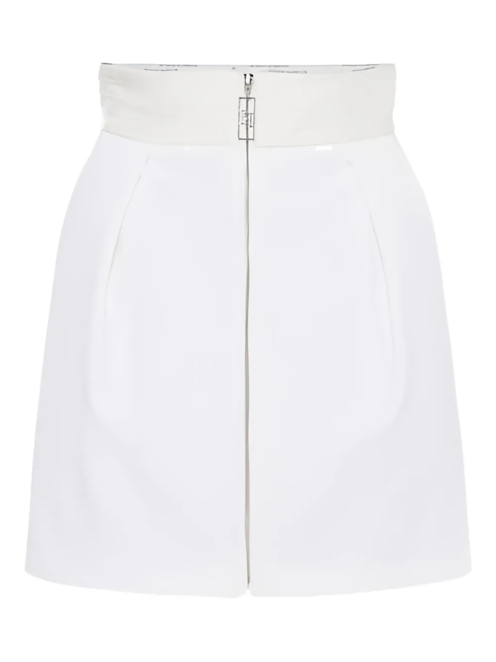 Elisabetta Franchi pleated logo-piping mini skirt - Bianco