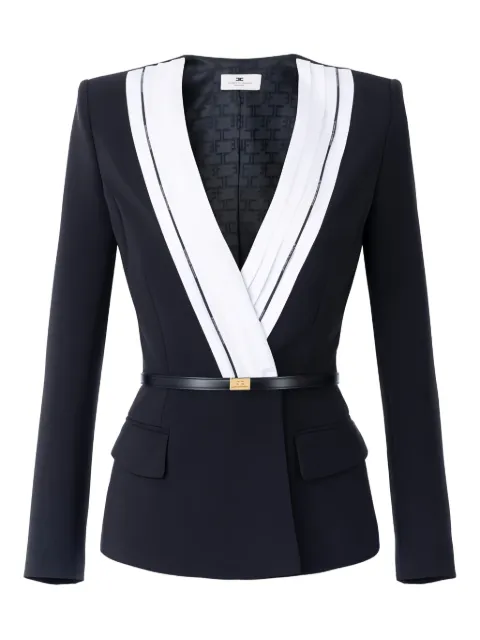 Elisabetta Franchi pleated logo-piping jacket
