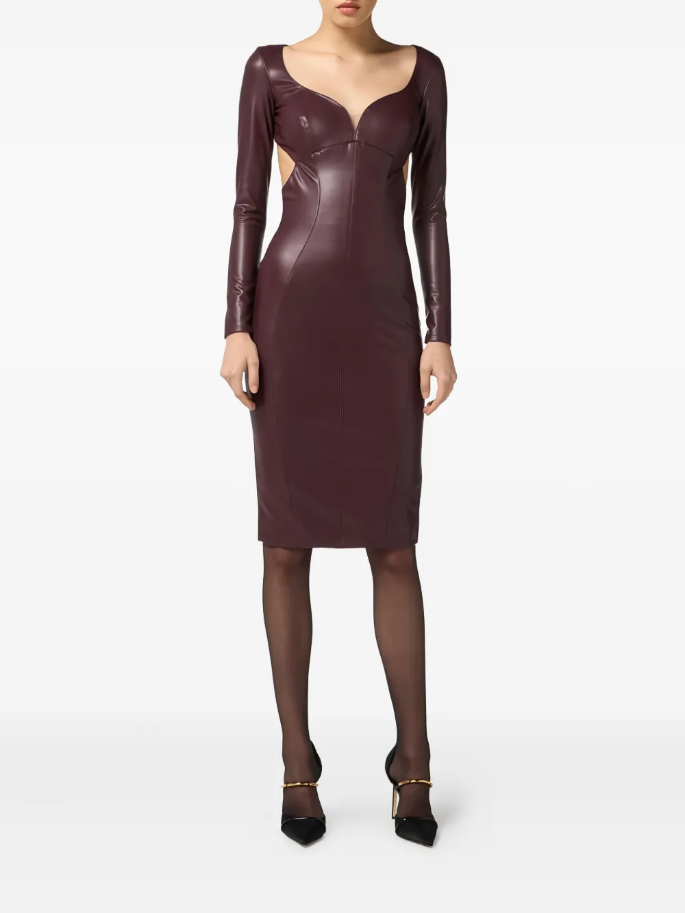 Elisabetta Franchi cut-out maxi dress - Bruin