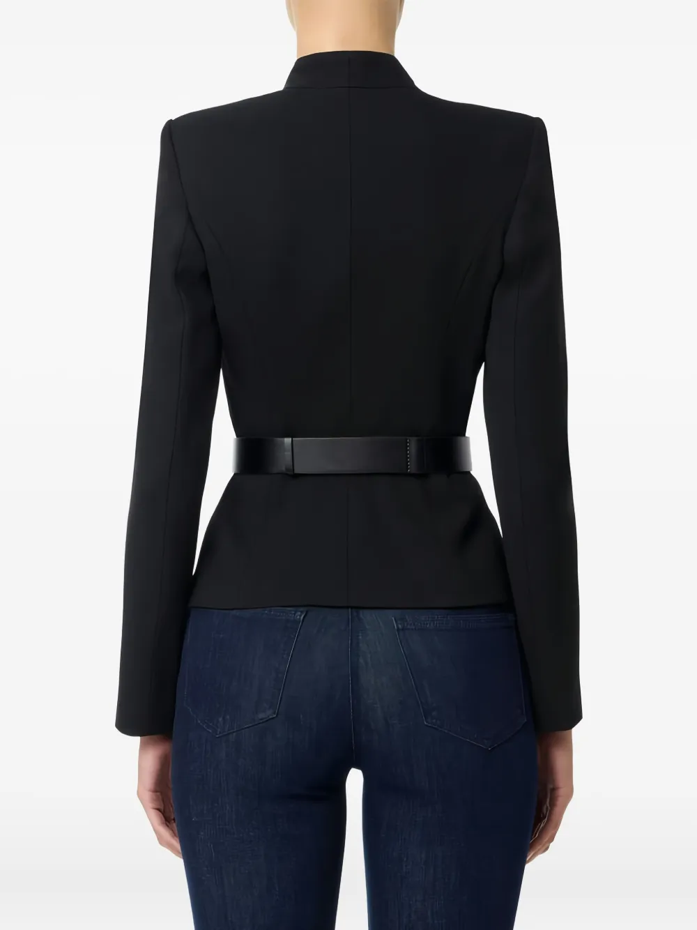 Elisabetta Franchi Blazer met satijnen revers Zwart
