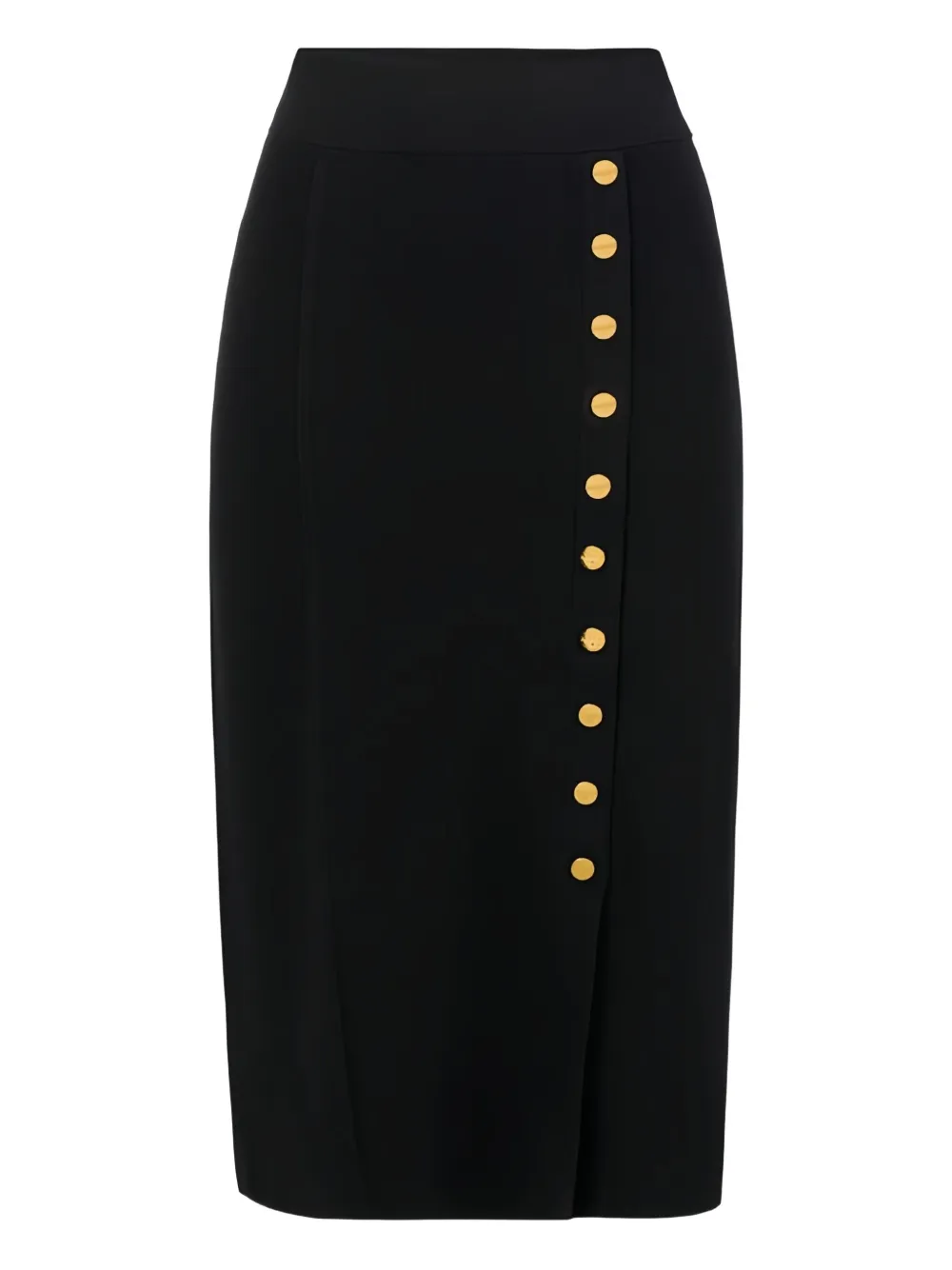 Elisabetta Franchi Button Midi Skirt In Animal Print