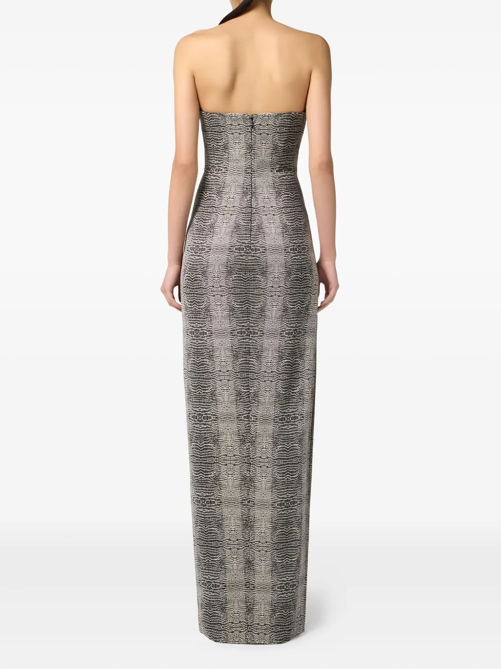 Elisabetta Franchi Red Carpet Python-printed Dress In Black