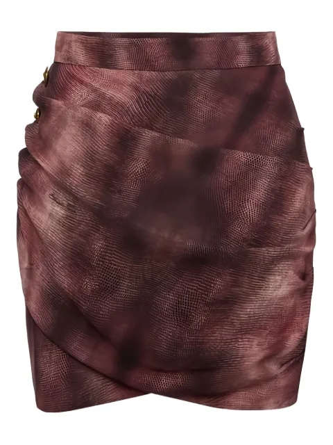 Elisabetta Franchi falda con botones y estampado de piel de pitón
