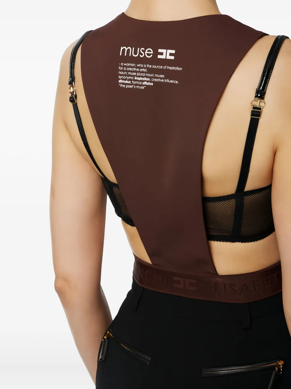 Elisabetta Franchi Gilet met knopen Bruin