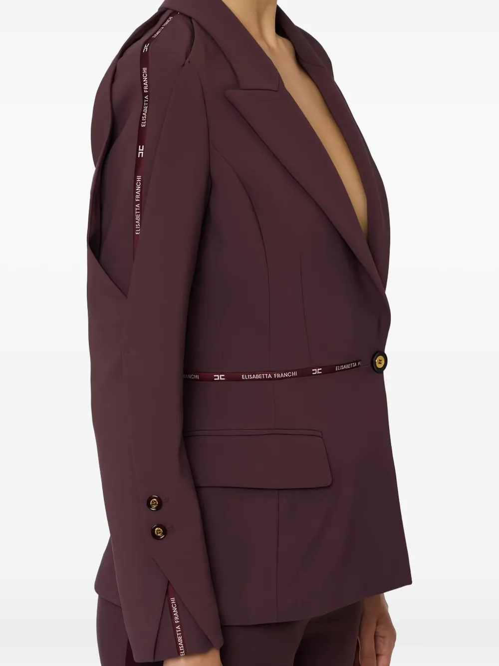 Elisabetta Franchi Crêpe jack met logo lint Rood