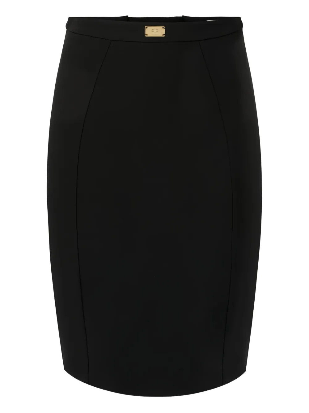 Elisabetta Franchi logo plaque criss-cross short skirt - Nero