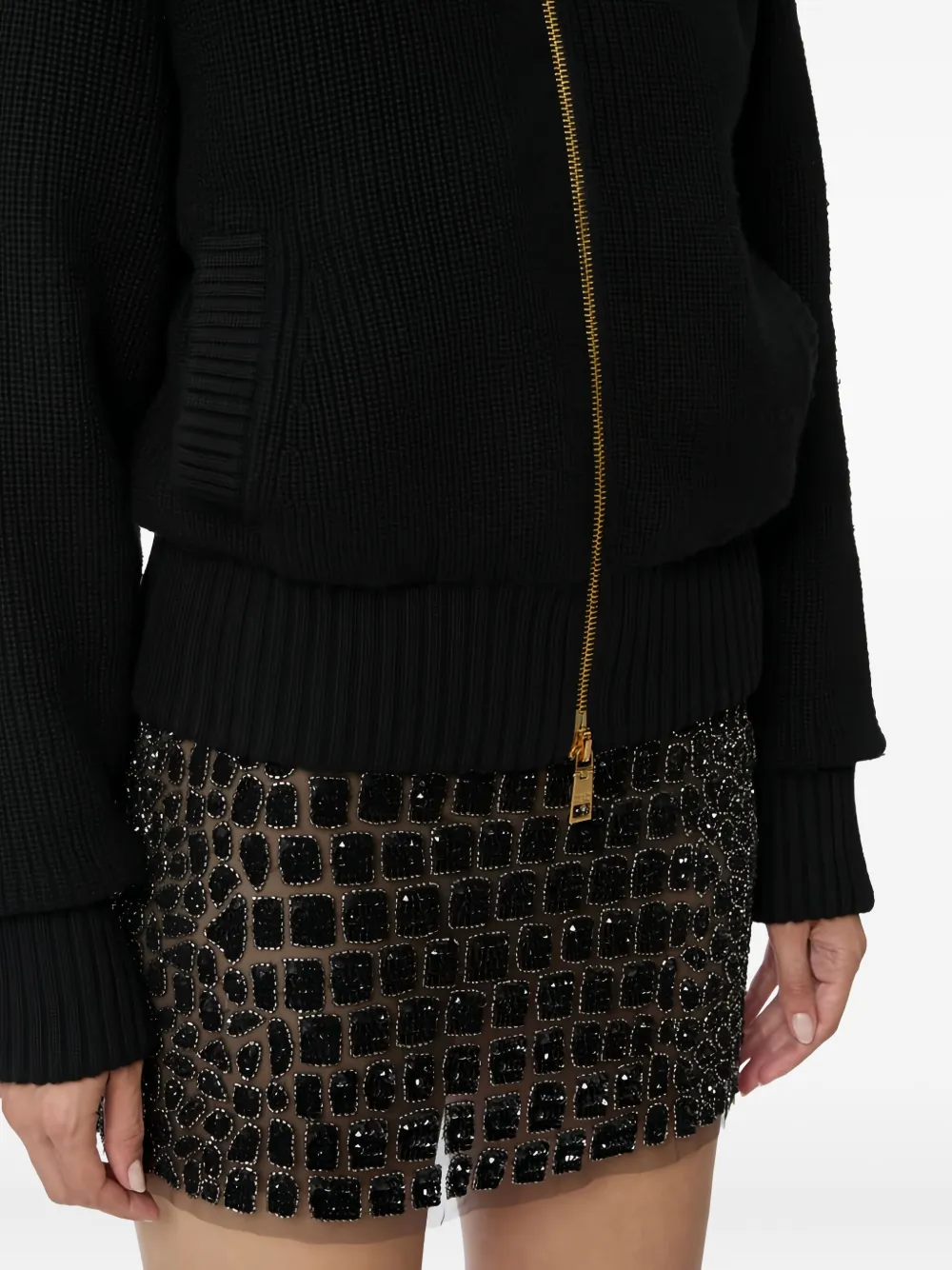 Elisabetta Franchi Mini-rok met krokodillen-reliëf Zwart