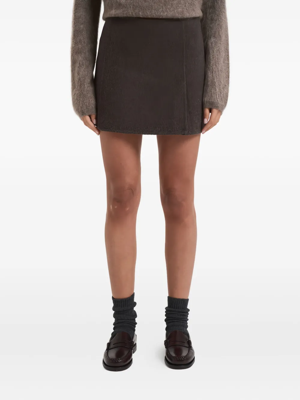 P.A.R.O.S.H. front-slit mini skirt | Brown | Image 1