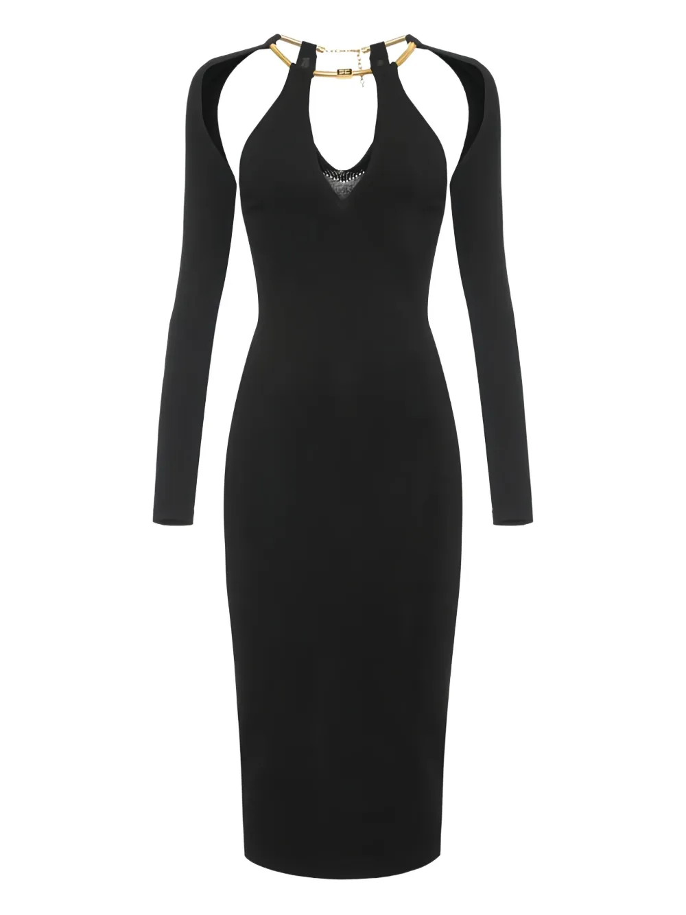 Elisabetta Franchi halterneck midi dress | Black | Image 1