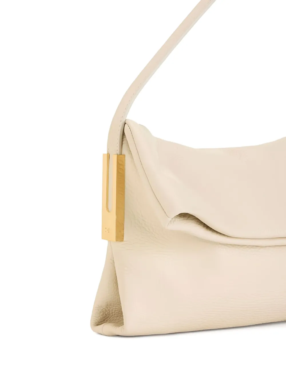 Elisabetta Franchi Leren schoudertas Beige