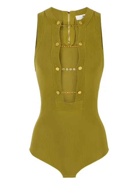 Elisabetta Franchi body tejido con detalle de cadena