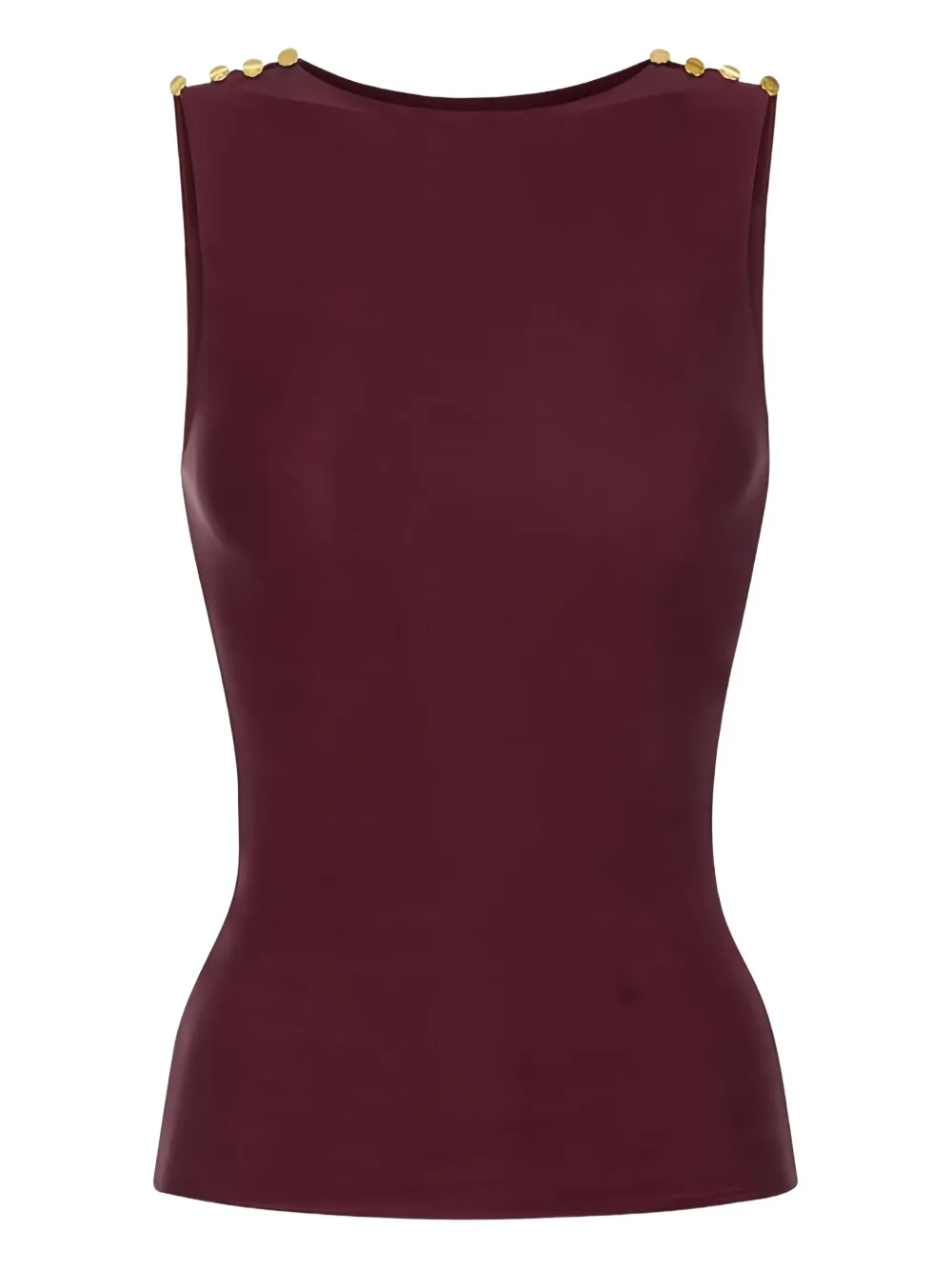 Elisabetta Franchi Decorative-buttons Ribbed Tank Top In Multi