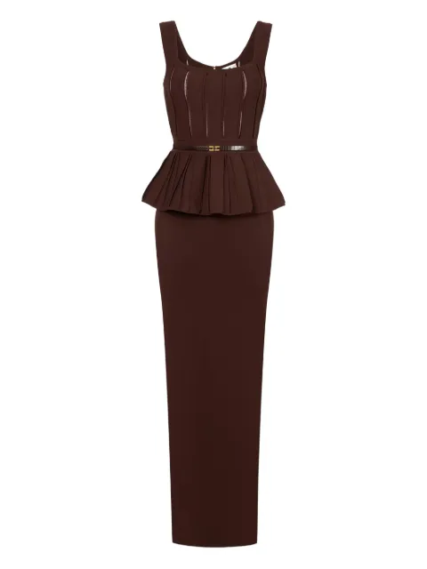 Elisabetta Franchi belt-detail knitted maxi dress