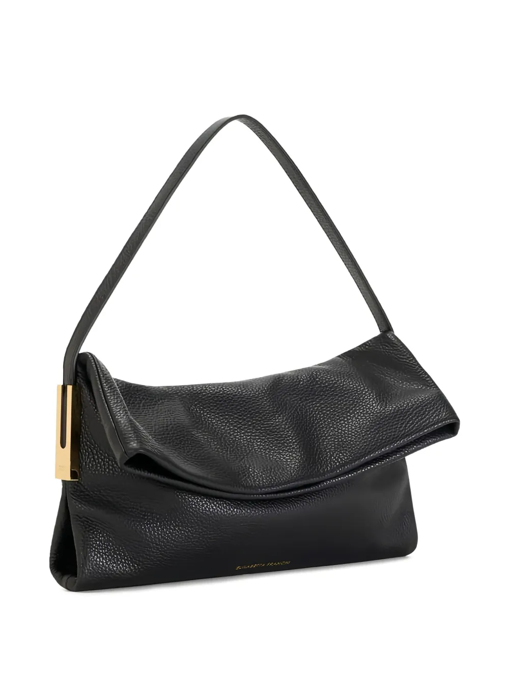 Elisabetta Franchi Leather Shoulder Bag In Black