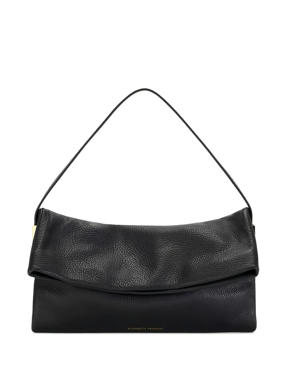 Elisabetta Franchi Leather Shoulder Bag In Black