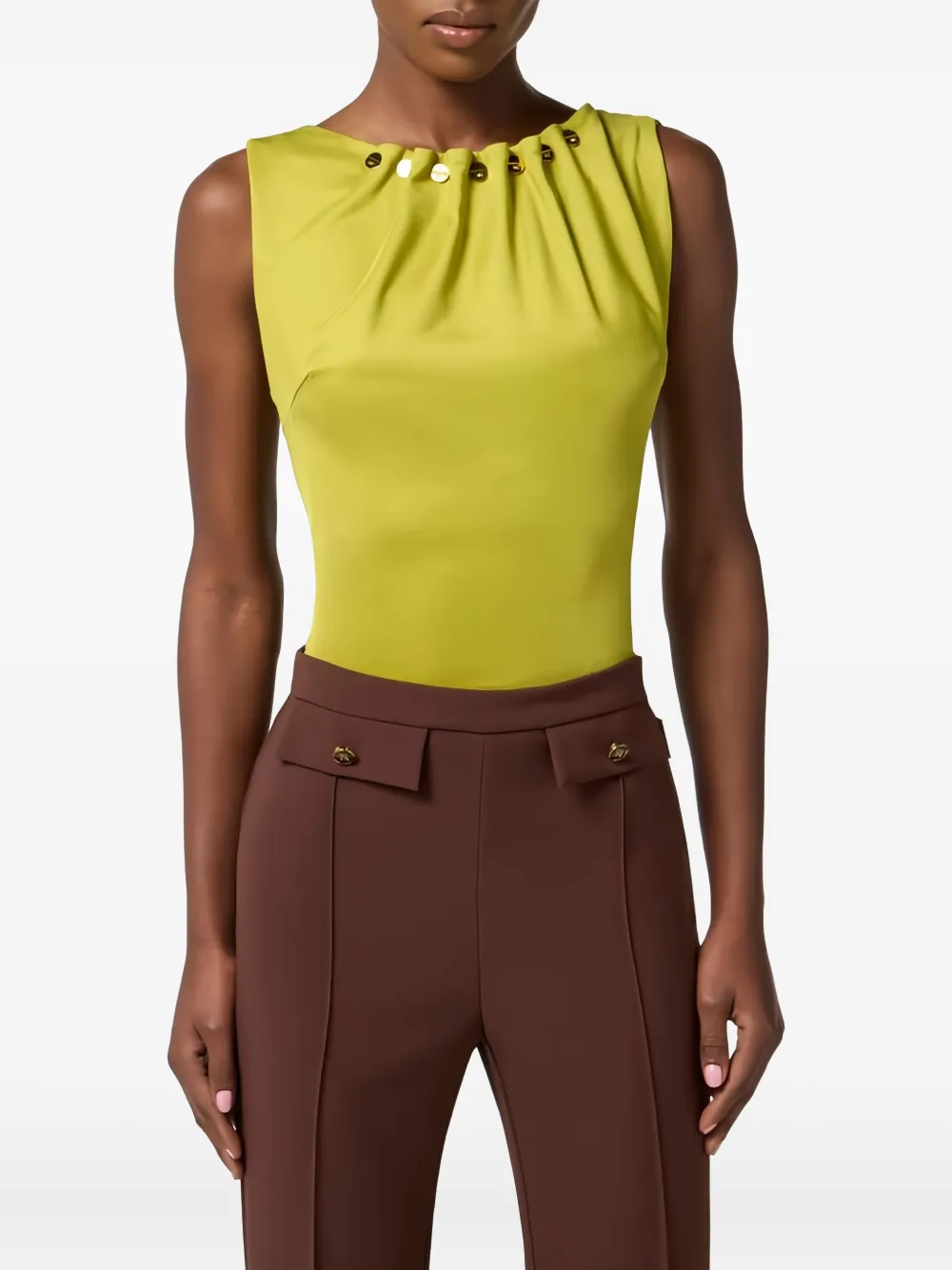 Button-Detail Sleeveless Top
