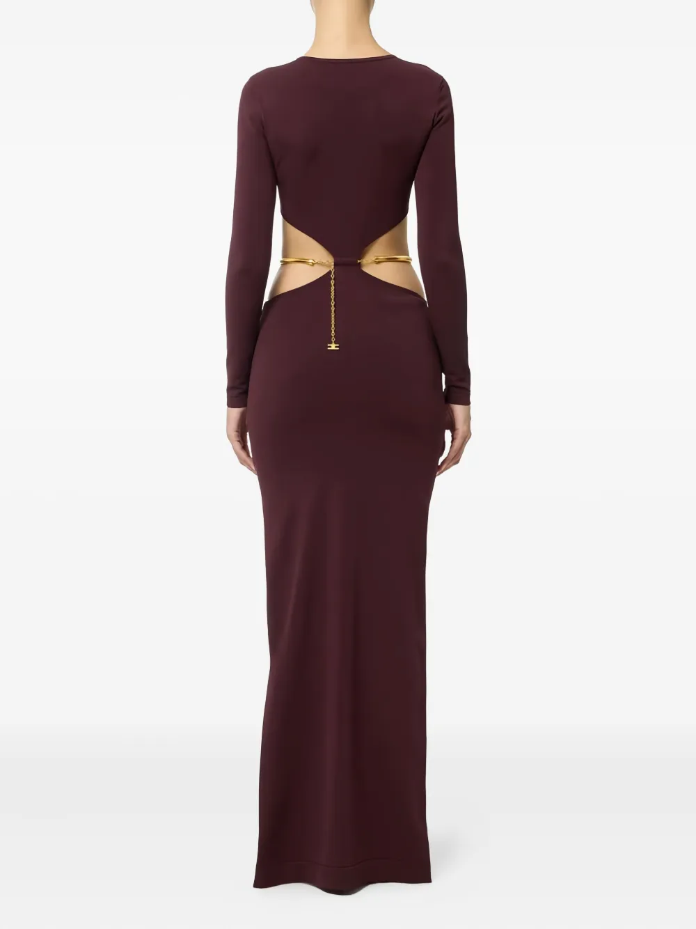 Elisabetta Franchi Maxi-jurk met uitgesneden details en ceintuur Rood