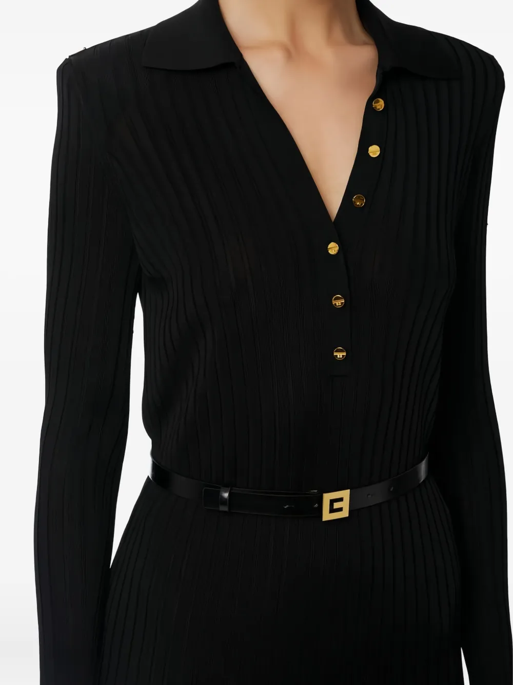 Elisabetta Franchi Midi-jurk met jacquard Zwart