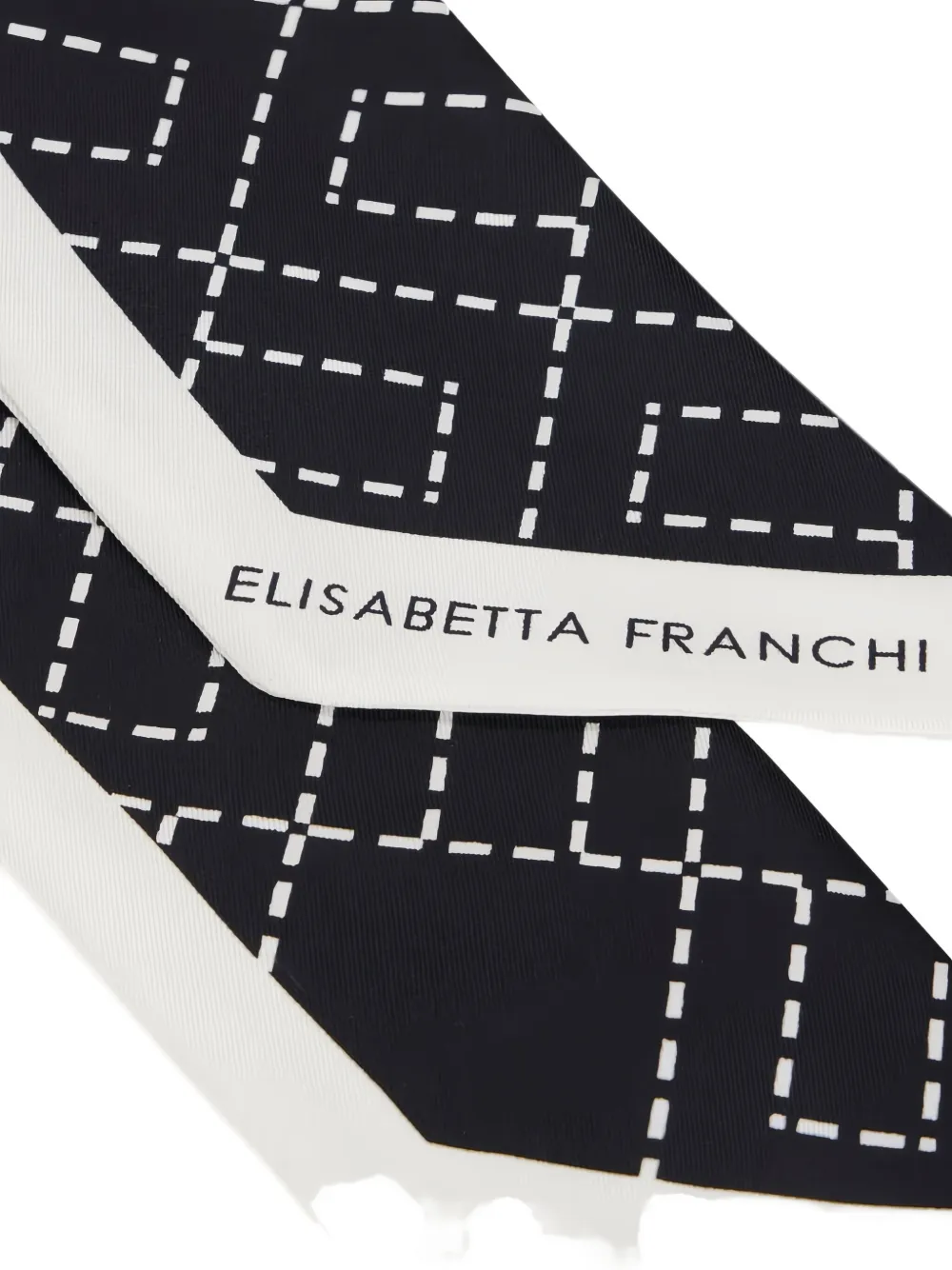 Elisabetta Franchi Logo-pattern Silk Scarf In Black