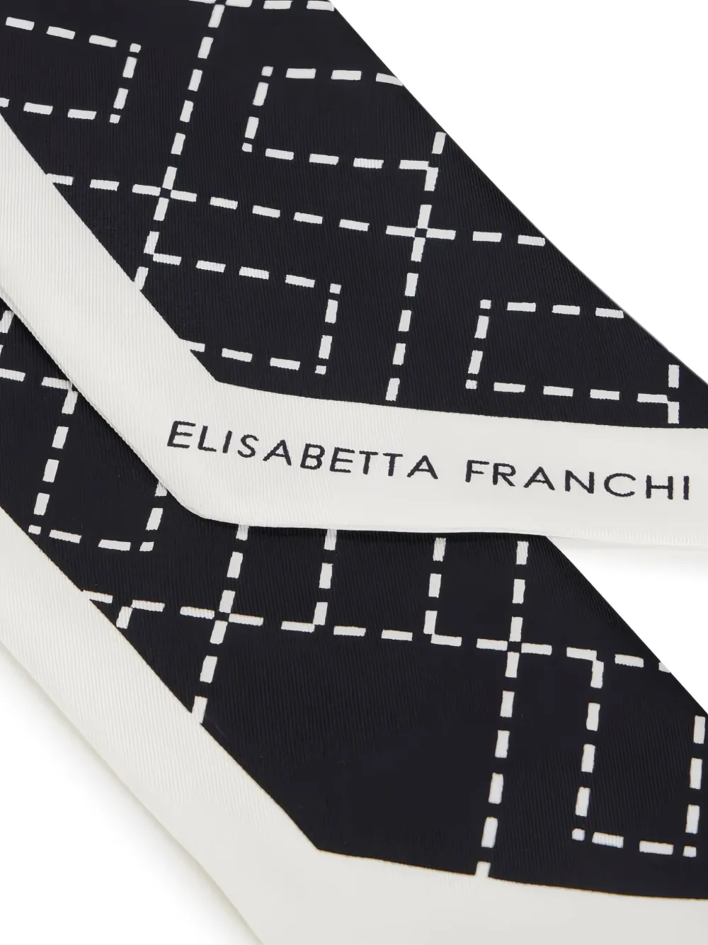 Elisabetta Franchi logo-pattern silk scarf | Image 2