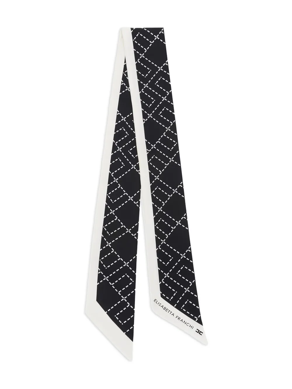 Elisabetta Franchi logo-pattern silk scarf | Black | Image 1