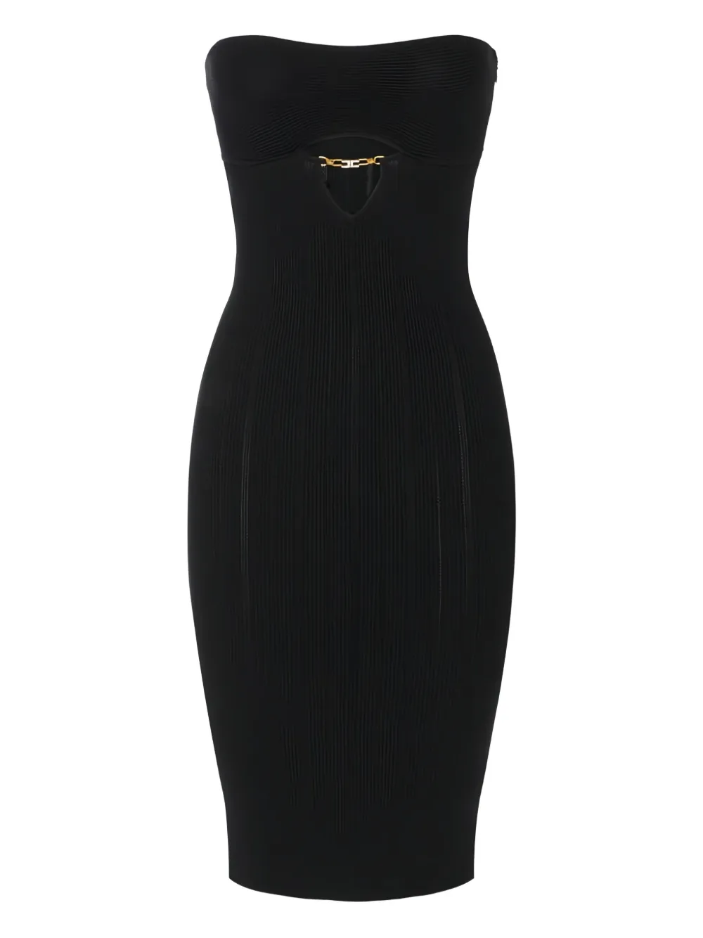 Elisabetta Franchi Cut-out Ribbed Midi Dress In Blue