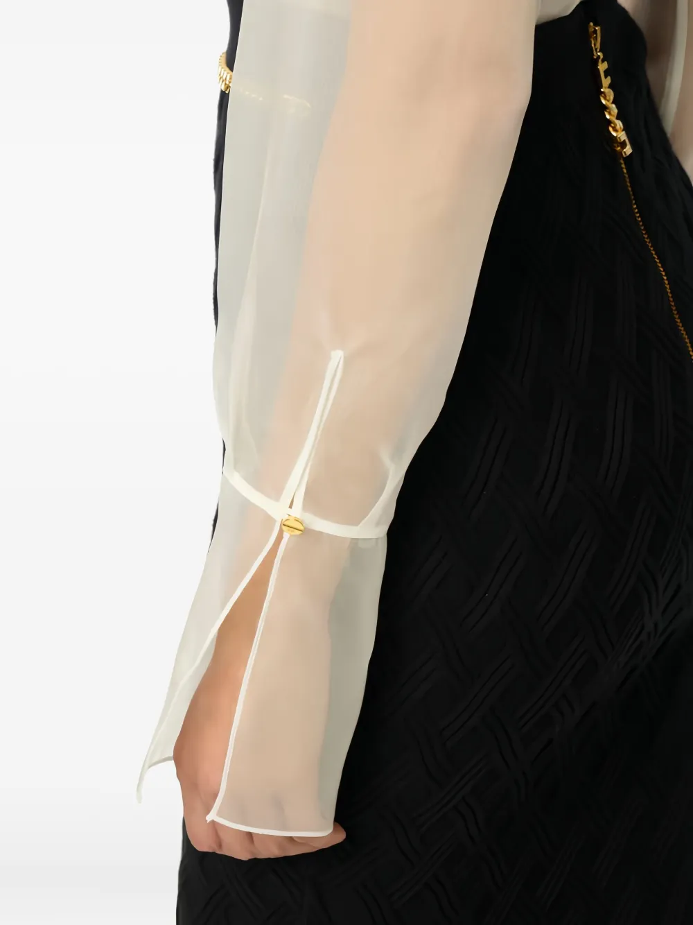 Elisabetta Franchi Organza Silk Blouse In White
