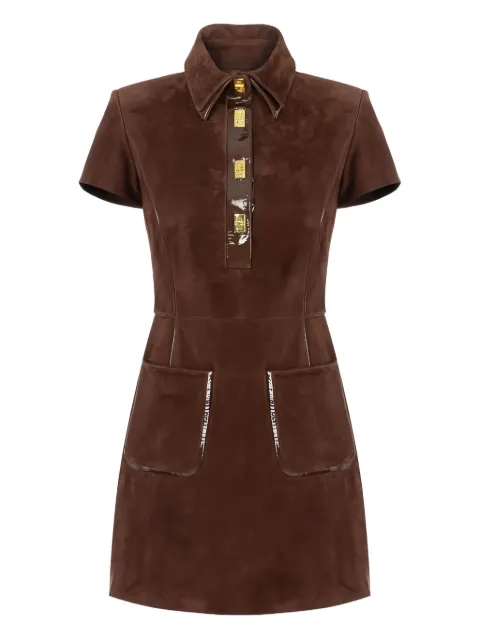 Elisabetta Franchi turn-lock suede mini dress