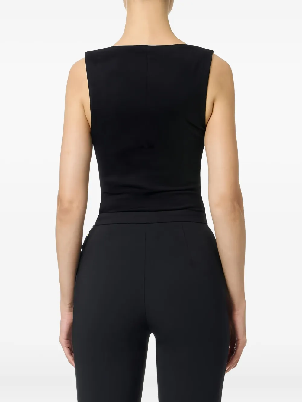 Elisabetta Franchi Top met juwelen knoop Zwart