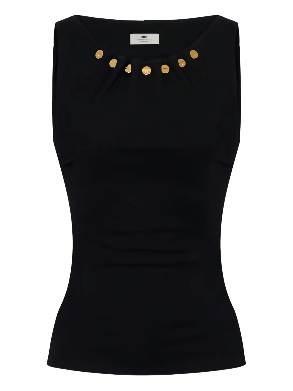 Elisabetta Franchi top con botón de joya | negro | Image 1