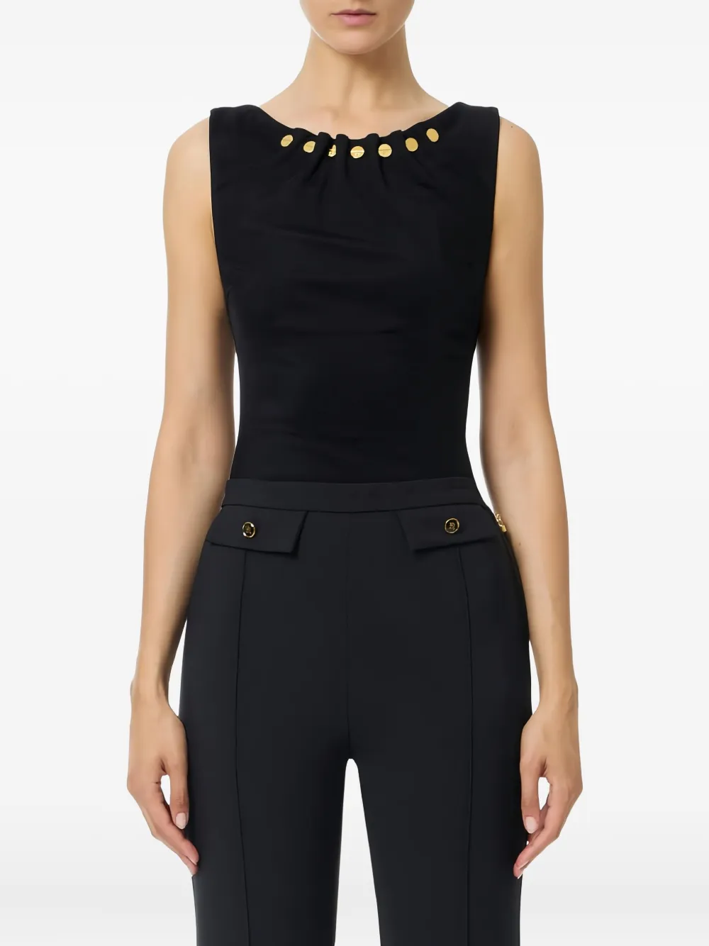 Elisabetta Franchi top con botón de joya | Chalecos y camisetas | Image 2
