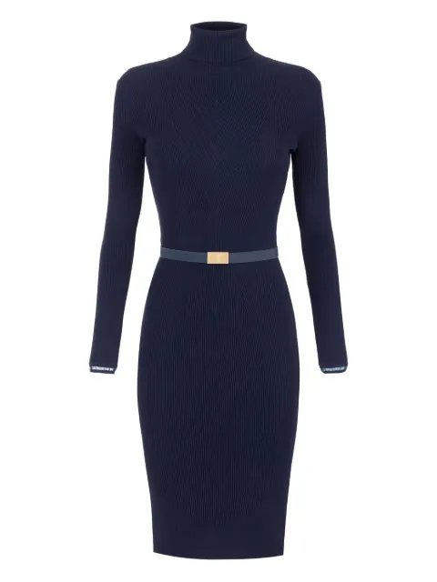 Elisabetta Franchi ribbed long-sleeve mini dress