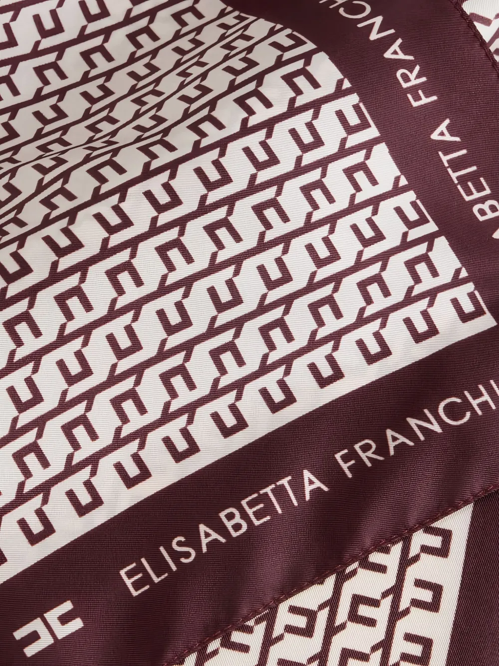 Elisabetta Franchi square printed silk scarf - Beige