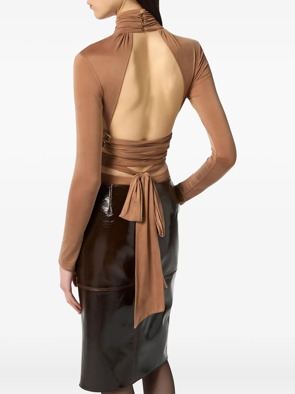 Elisabetta Franchi Drapierter Body Mit Schleife In Neutral