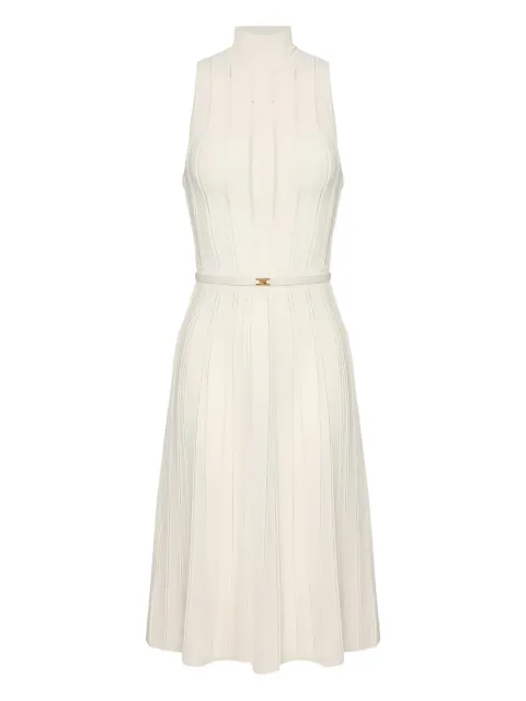 Elisabetta Franchi high-neck openwork midi knit dress