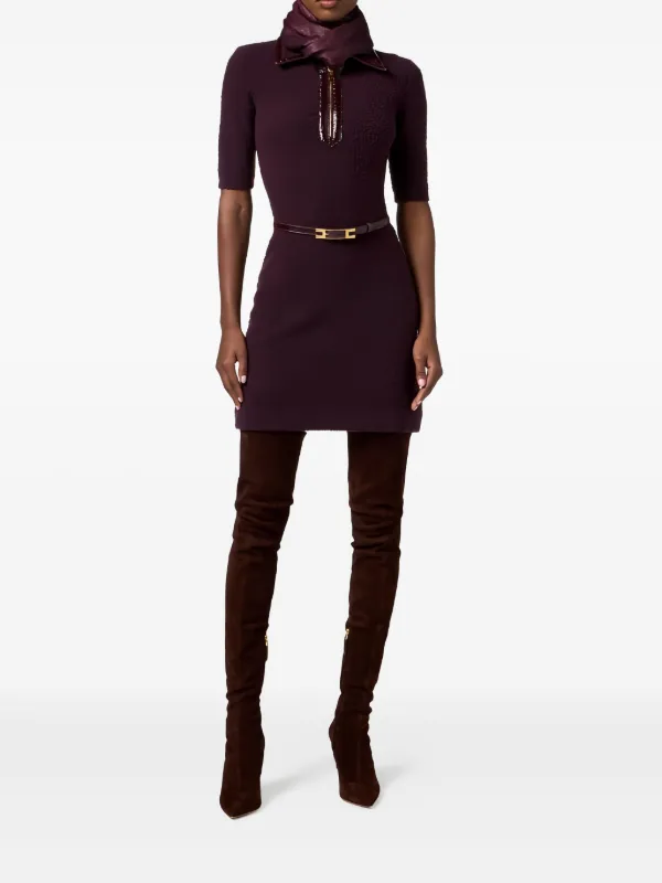 Elisabetta Franchi boucl-knit Mini Dress | Red | FARFETCH BH