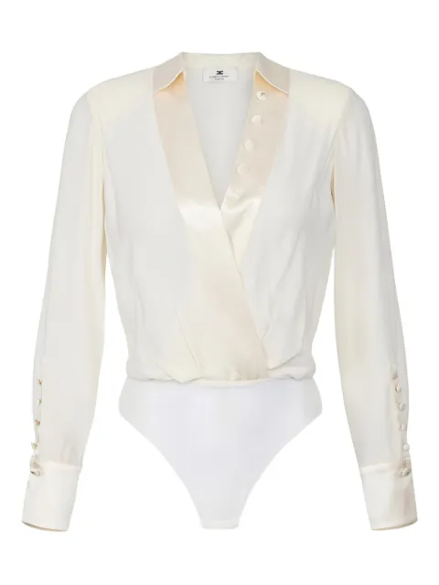 Elisabetta Franchi crossover satin bodysuit