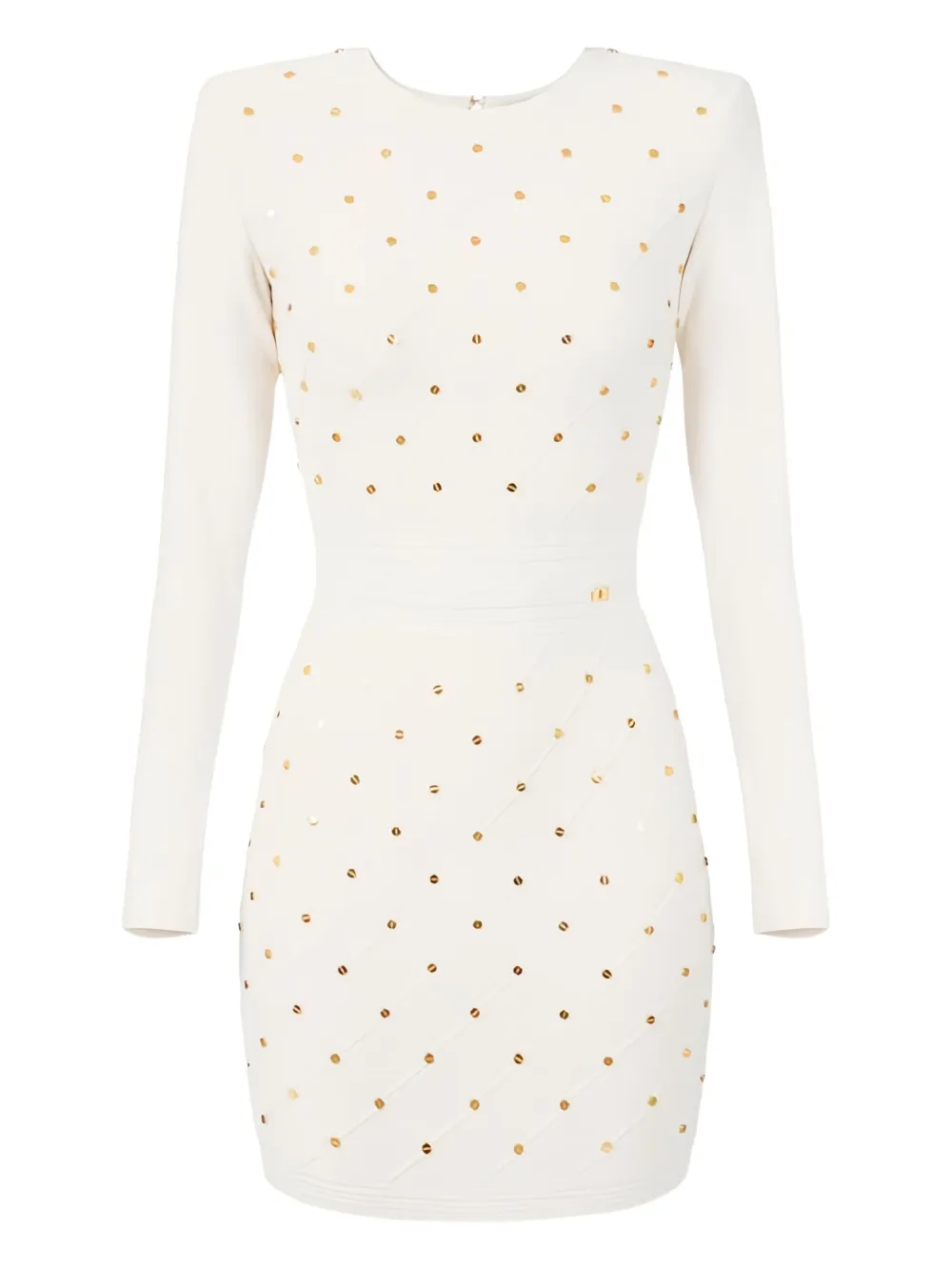 Elisabetta Franchi diamond-pattern button mini dress | White | Image 1