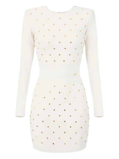 Elisabetta Franchi diamond-pattern button mini dress