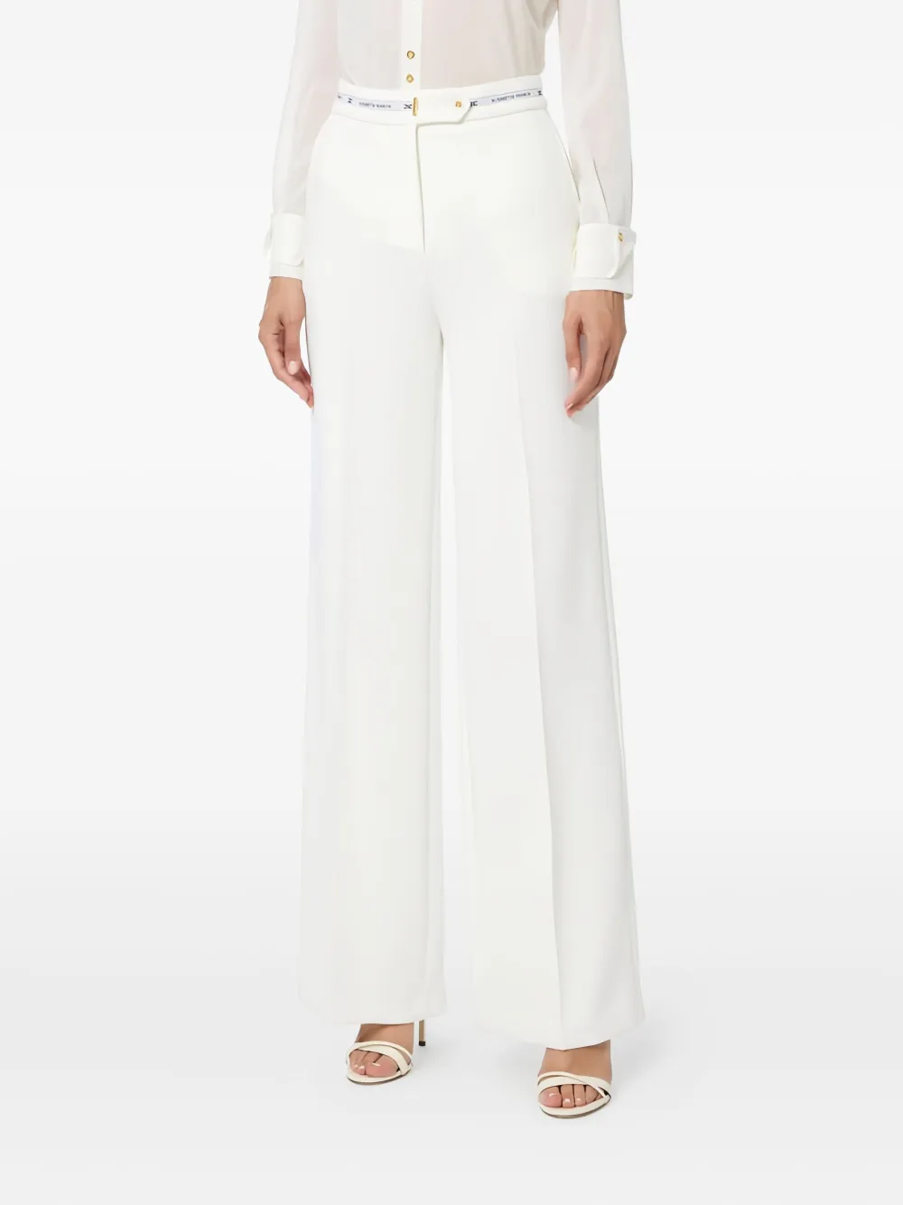 Elisabetta Franchi logo ribbon trousers | Straight-Leg Pants | Image 2