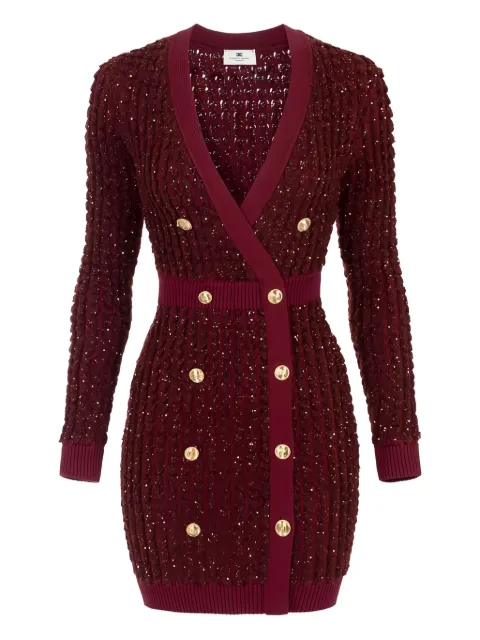 Elisabetta Franchi bouclé-knit sequin-embellished mini dress
