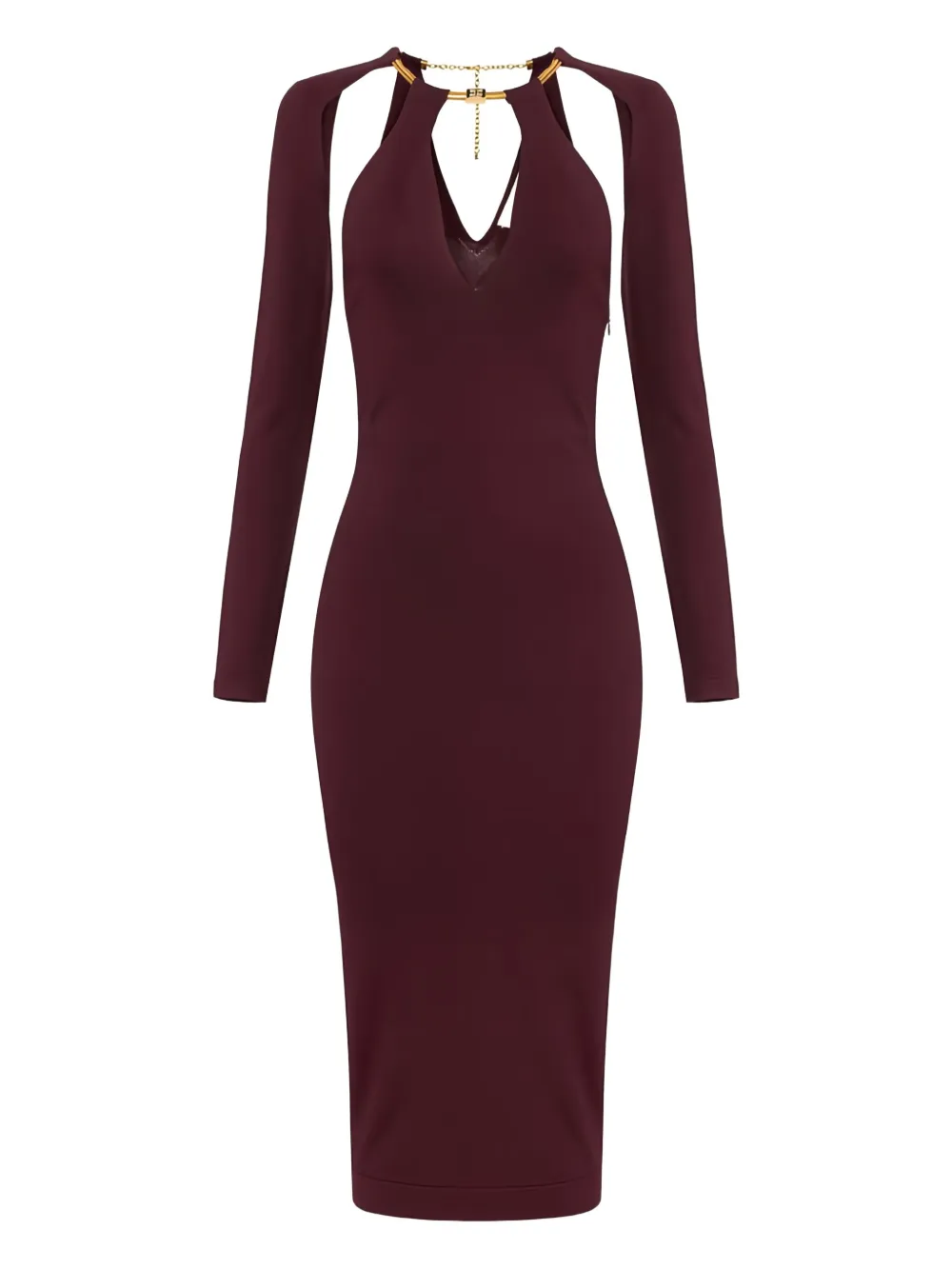 Elisabetta Franchi jewel-snake midi knit dress | Red | Image 1