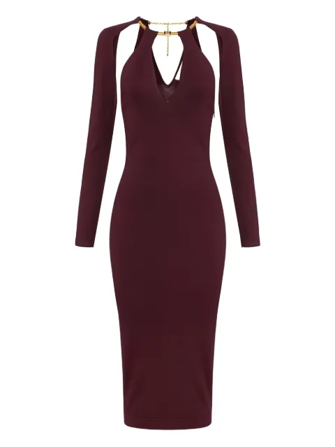 Elisabetta Franchi jewel-snake midi knit dress