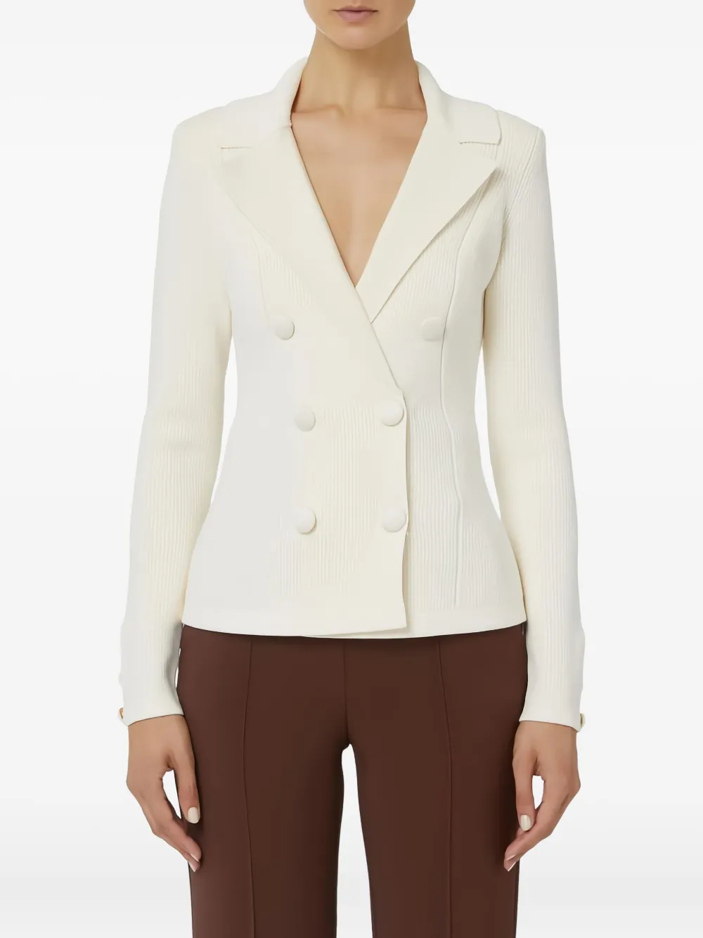 Elisabetta Franchi Jack met dubbele rij knopen Wit