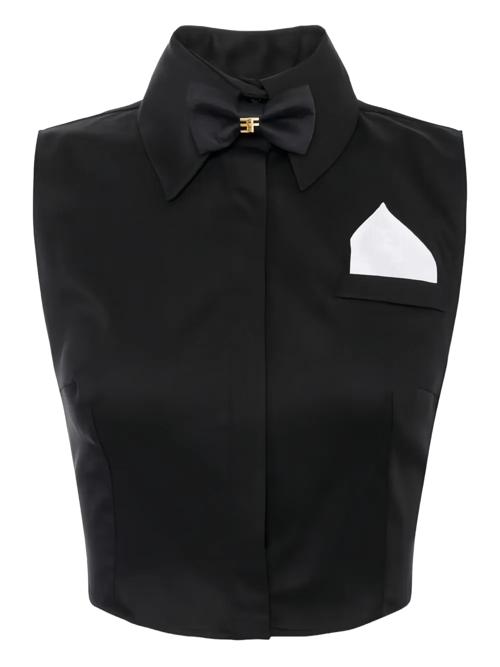 Elisabetta Franchi camisa con detalle de moño | negro | Image 1