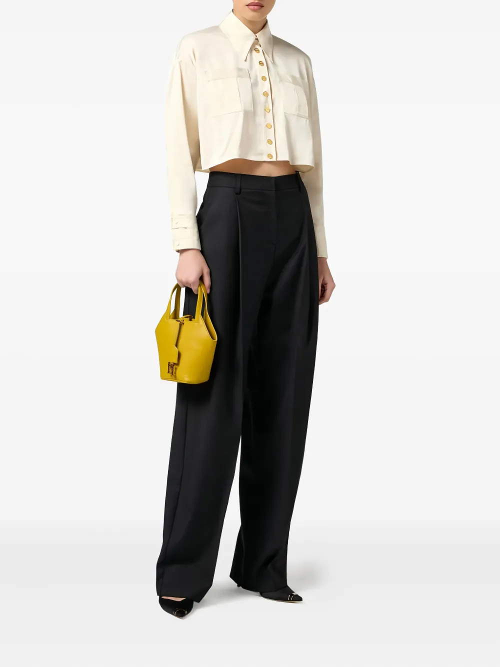 Elisabetta Franchi logo-label shirt - Beige