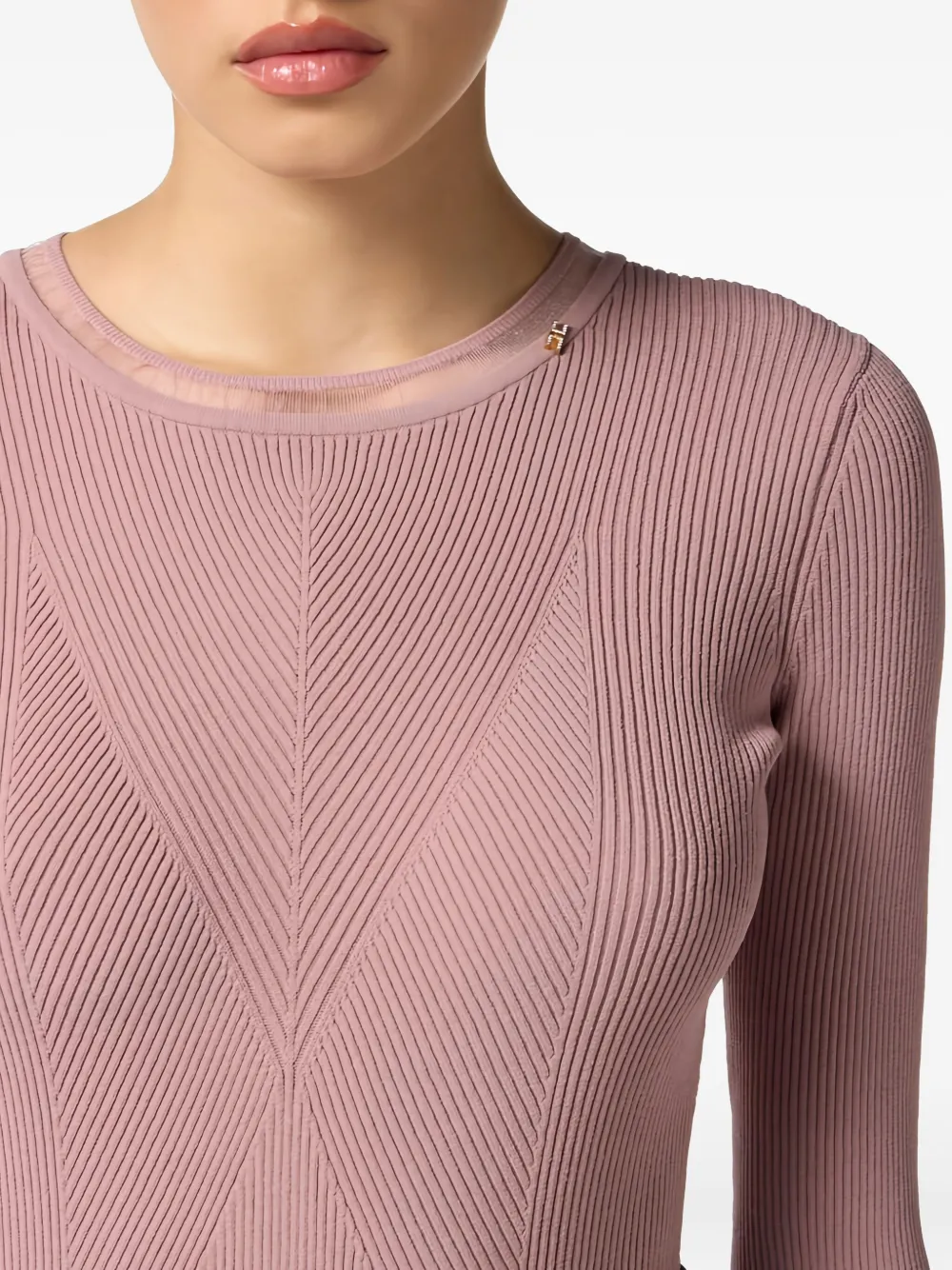 Elisabetta Franchi Geribbelde sweater Roze