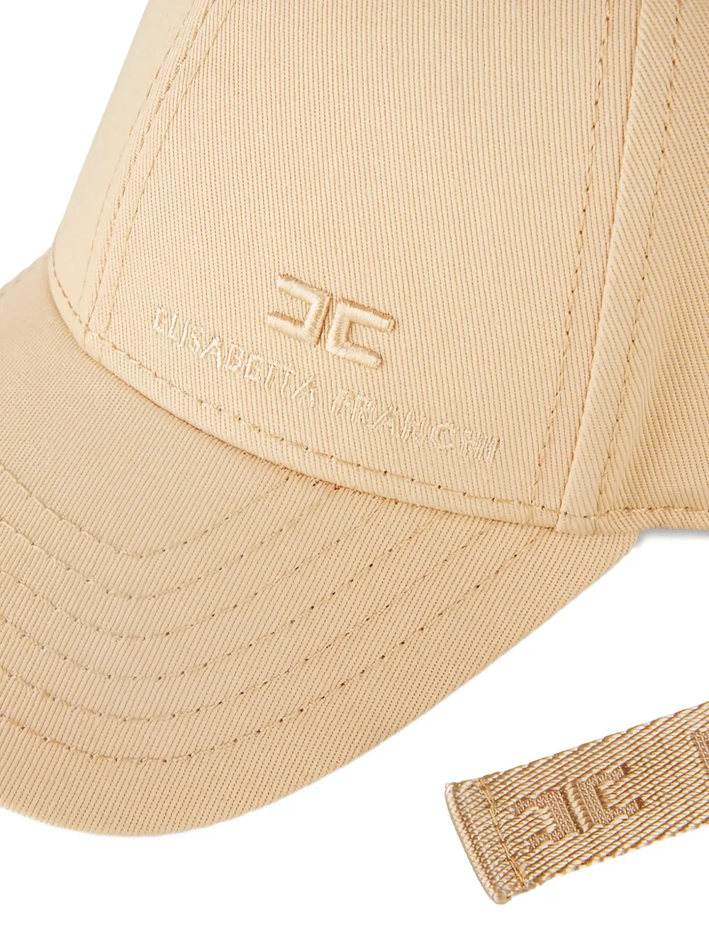 Elisabetta Franchi logo ribbon baseball cap - Beige