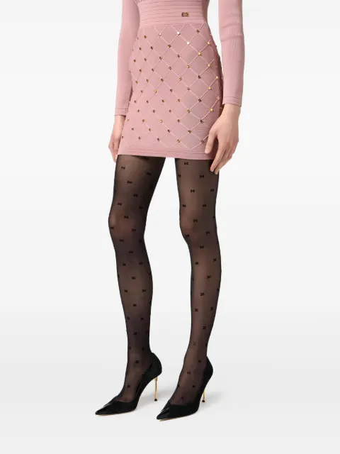 Elisabetta Franchi logo-pattern tights