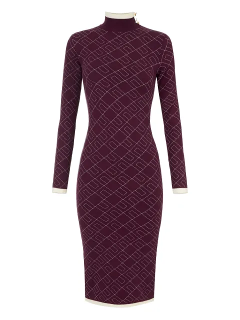 Elisabetta Franchi decorative-button jacquard knit midi dress